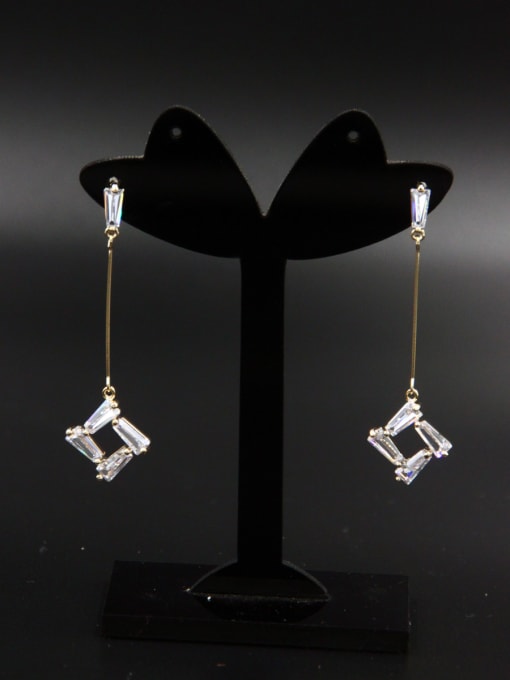 LB RAIDER White Studs drop Earring with Gold Plated Zircon 0