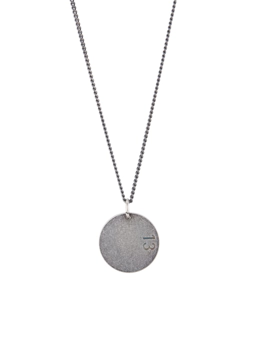 David Wa Personalized Titanium Copper Round necklace