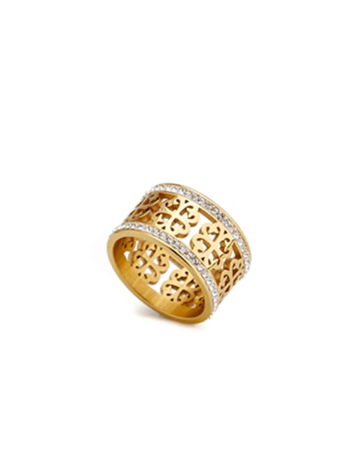 Jennifer Kou New design Gold Plated Stainless steel  Band band ring in Gold color 0