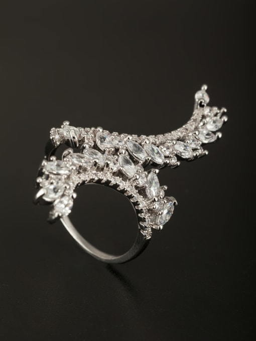 Tabora GODKI Luxury Women Wedding Dubai Model No 1000002905 The new Platinum Plated Copper Zircon Ring with White 0