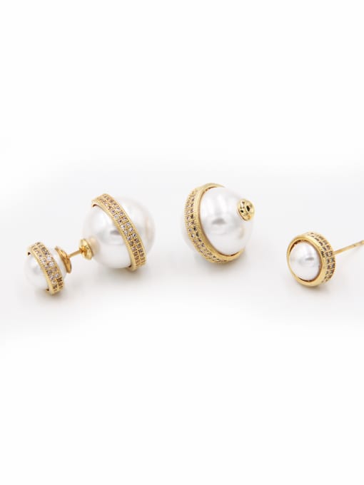 LB RAIDER Model No LYE305242C-001 The new  Copper Zircon Round Studs stud Earring with Gold