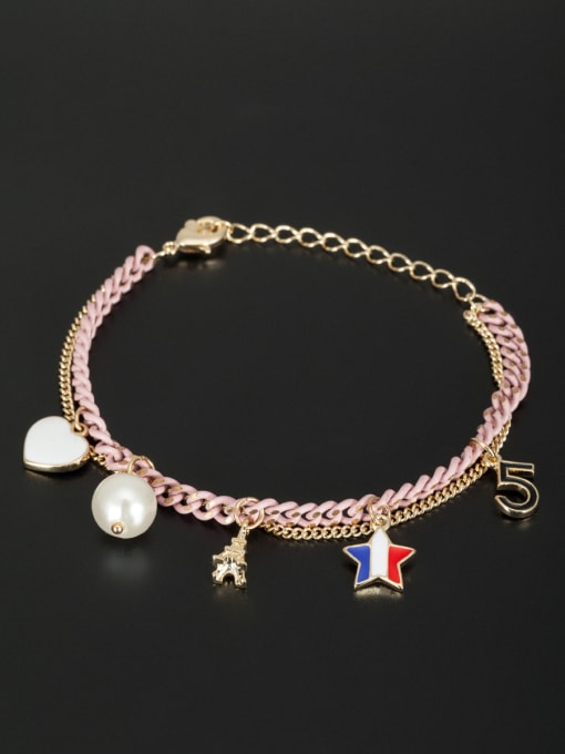 Lauren Mei Model No S408009-001 Custom White Heart Bracelet with Gold Plated 0