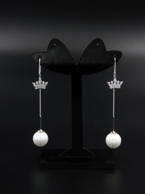 LB RAIDER A Platinum Plated Stylish Pearl Drop drop Earring Of chain 0