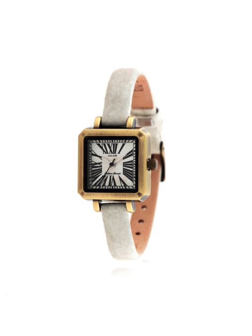 JULIUS 24-27.5mm size Alloy Square style Genuine Leather Women's Watch 0