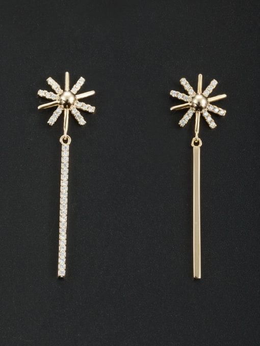 LB RAIDER Custom White Fringe Drop drop Earring with Gold Plated