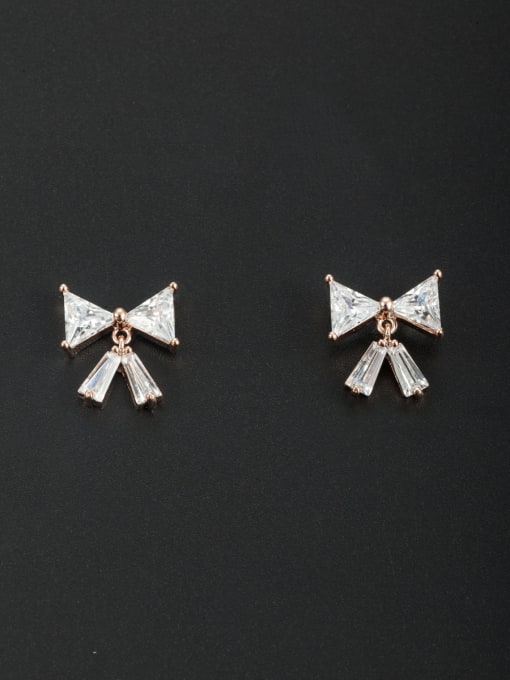 Cubic Y80 White Geometric Youself ! Gold Plated Zircon Studs stud Earring 0