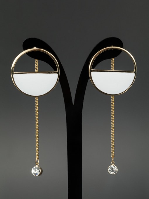 Lauren Mei New design Gold Plated White Rhinestone Drop drop Earring 0