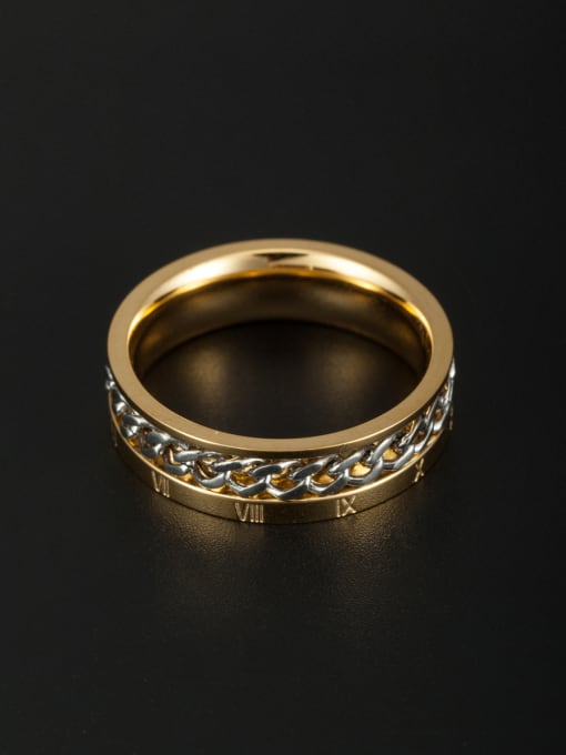 Jennifer Kou Gold band ring with Stainless steel 6-8# 1