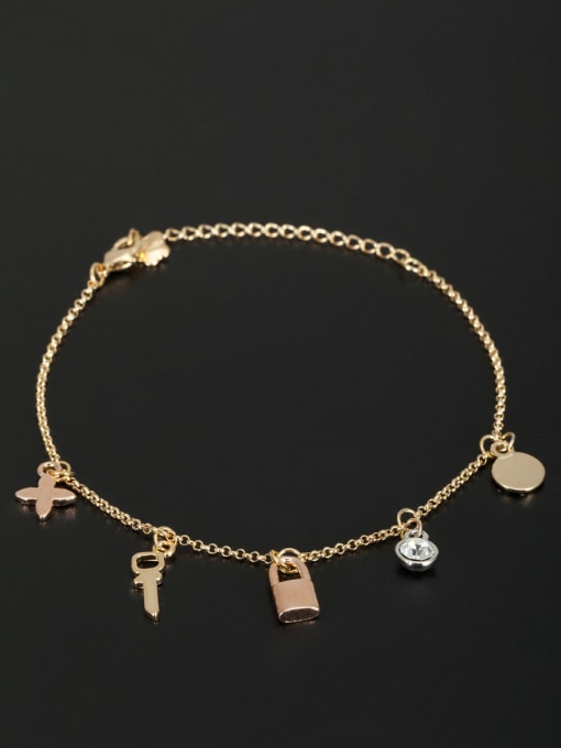 Lauren Mei Gold Plated Cross Rhinestone White Bracelet 0