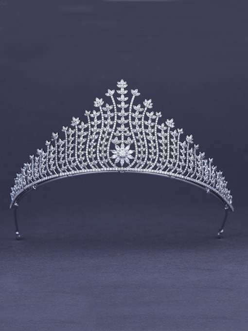 Bride Talk Blacksmith Made Platinum Plated Zircon Wedding Crown