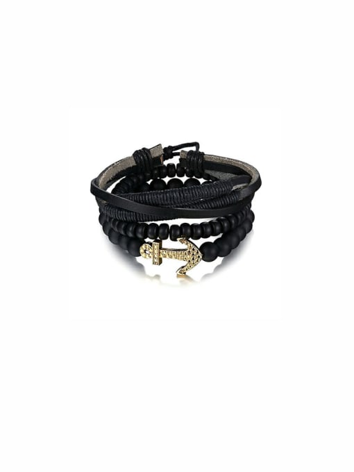 Hand OMI Model No A000103H Custom Black Charm Bracelet with 0