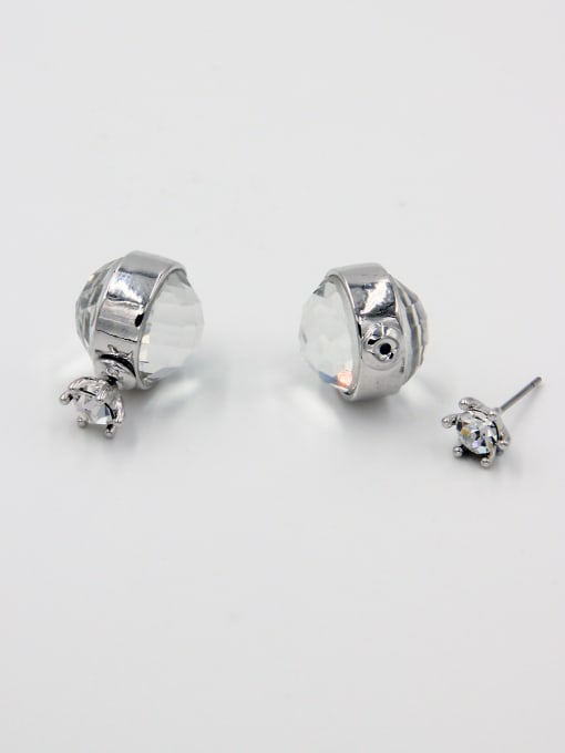 LB RAIDER Platinum Plated Round White austrian Crystals Beautiful Studs stud Earring 0