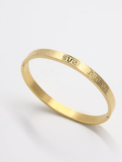 YUAN RUN Custom Gold  Bangle with Stainless steel   59mmx50mm