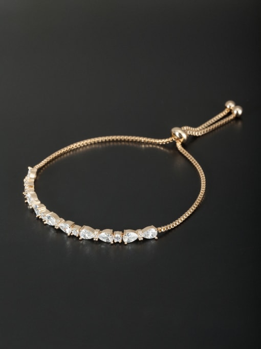 Cubic Y80 White Charm Bracelet with Gold Plated Zircon 0