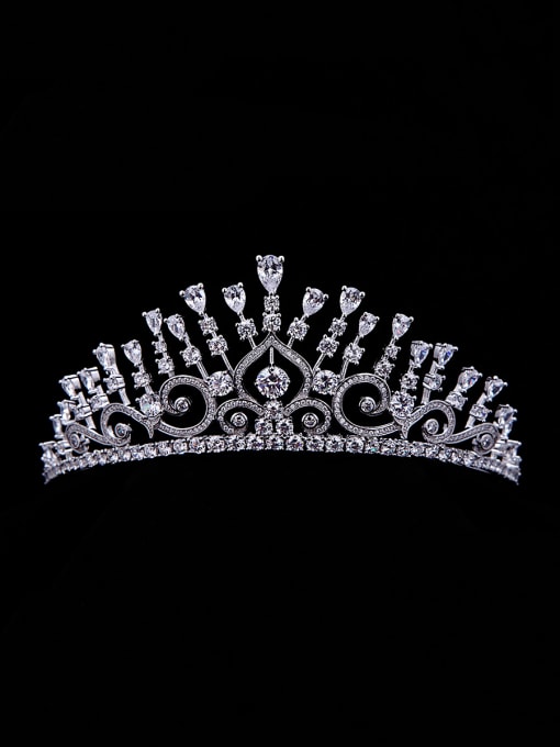 Bride Talk The new Platinum Plated Zircon Wedding Crown with White 0