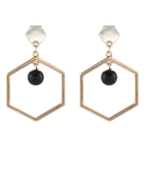 Belle Xin Personalized Gold Plated Zinc Alloy Gold Geometric Drop drop Earring 0