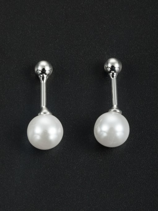 Cubic Y80 Model No DCZ3826-001 Platinum Plated Round Pearl White Drop drop Earring 0