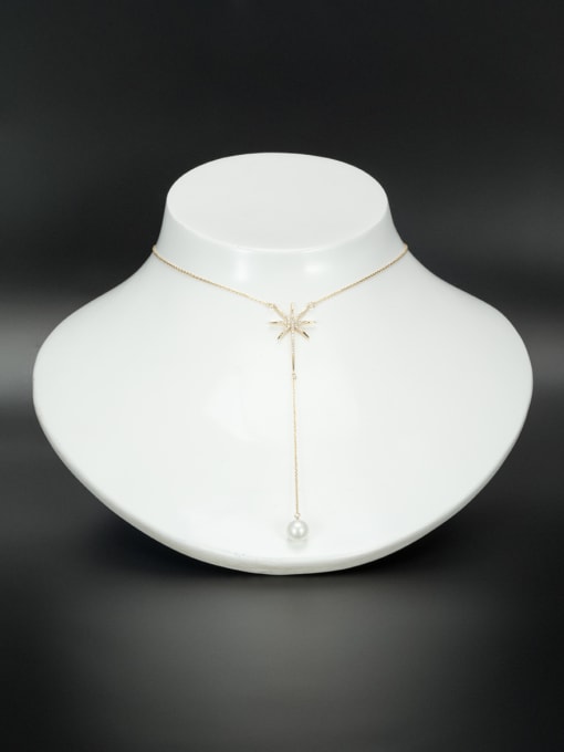 Lauren Mei White Star Necklace with Gold Plated Zircon 0