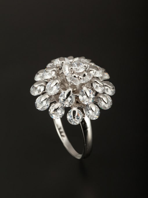 Tabora GODKI Luxury Women Wedding Dubai A Platinum Plated Copper Stylish Zircon Ring Of Flower 0