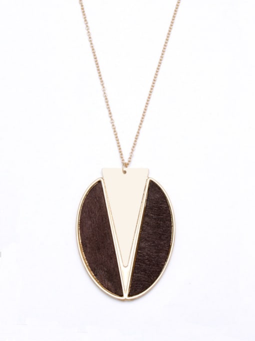 Belle Xin Gold Plated Zinc Alloy Round Brown Necklac 0