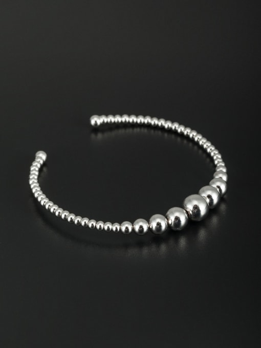 Cubic Y80 Platinum Plated Round White Bangle 0