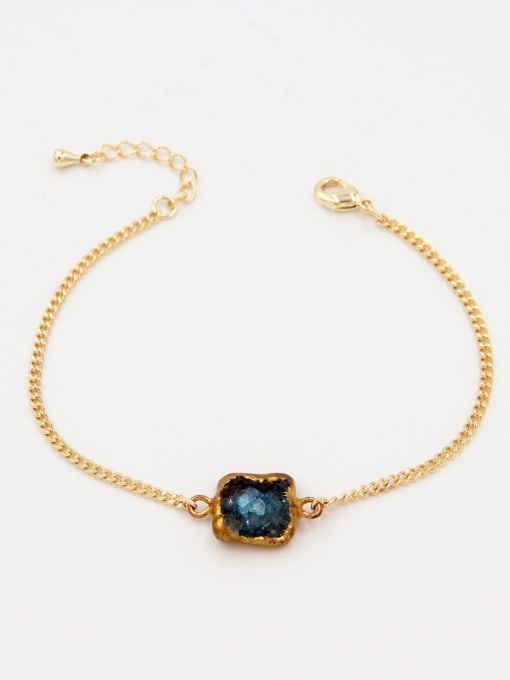 Lang Tony New design Gold Plated Personalized Aquamarine Bracelet in  color