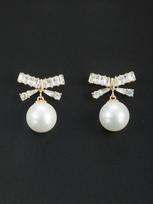 LB RAIDER A Gold Plated Stylish Pearl Drop drop Earring Of Butterfly 0