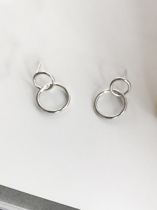 MINI STUDIO Silver Round Drop drop Earring 0