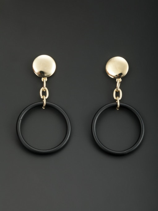 Lauren Mei Round style with Gold Plated Drop drop Earring 0