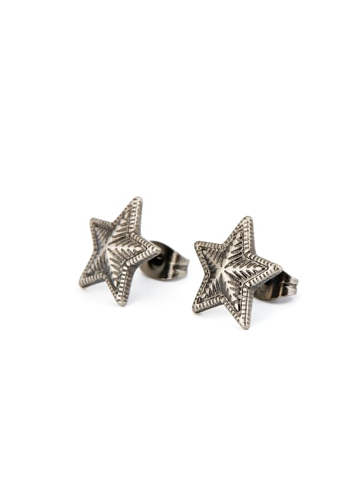David Wa Silver Star Studs stud Earring with Silver-Plated Titanium