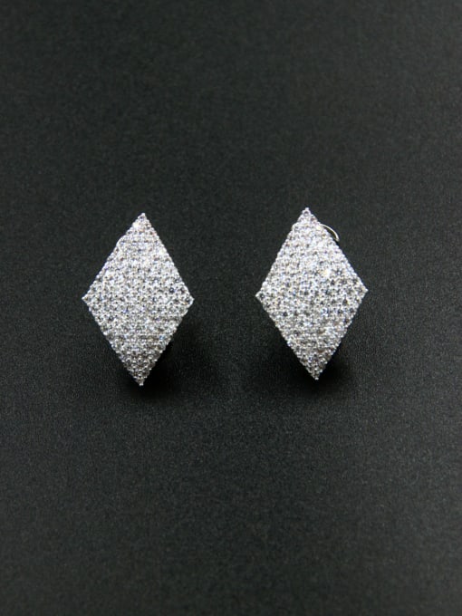 LB RAIDER A Platinum Plated Stylish Zircon Drop drop Earring Of Geometric