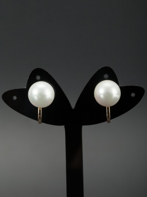 LB RAIDER Round Gold Plated Pearl White Drop drop Earring 0