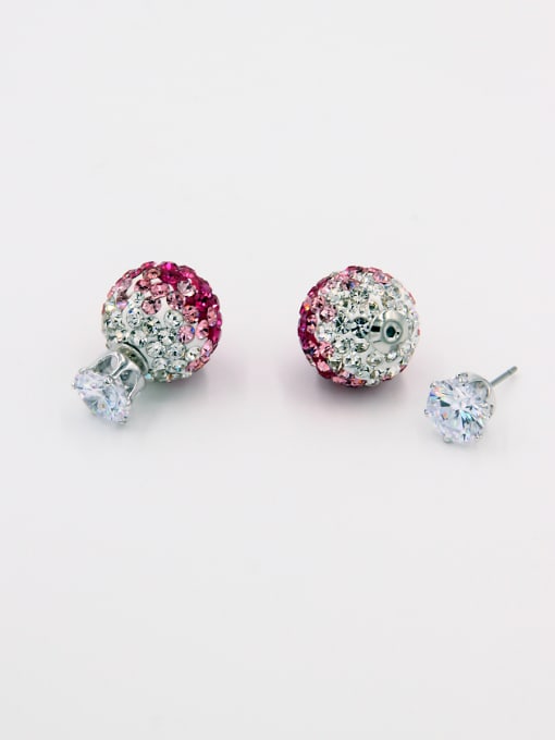 LB RAIDER Copper Round Multi-Color austrian Crystals Beautiful Studs stud Earring