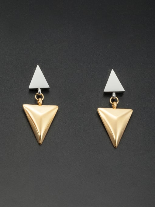Jennifer Kou Personalized Stainless steel Multicolor Triangle Drop drop Earring 0
