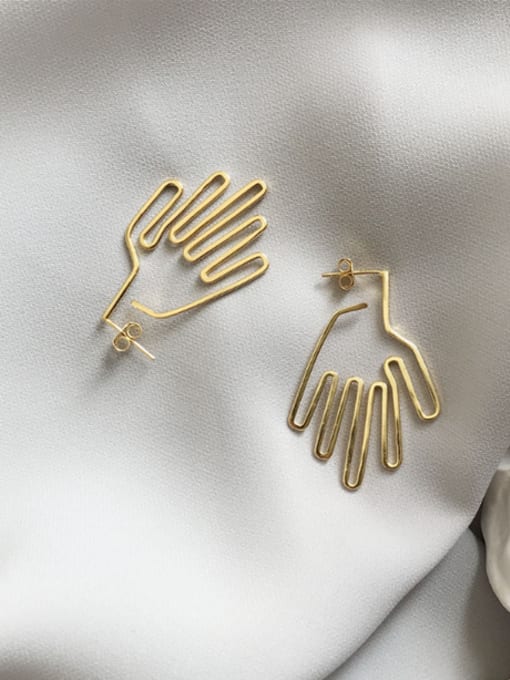 MINI STUDIO Gold Statement Youself ! Gold Plated 925 Silver  Drop drop Earring 0