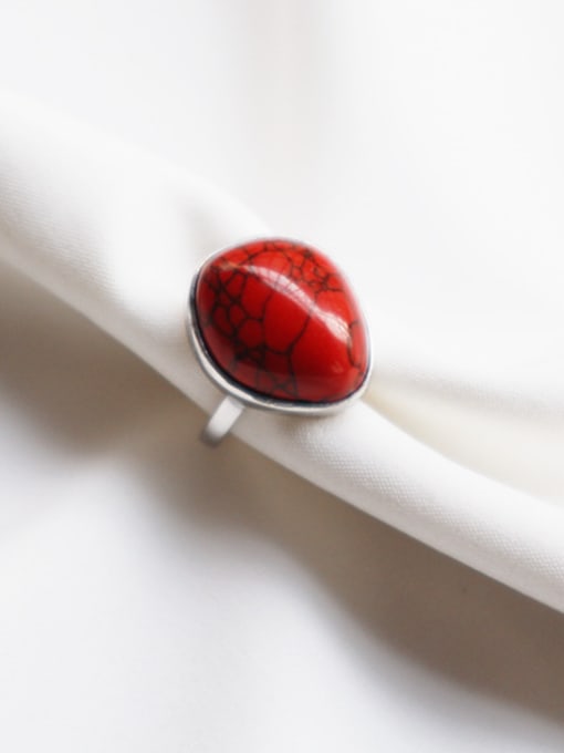 MINI STUDIO Personalized Silver Red Stone Band band ring 1