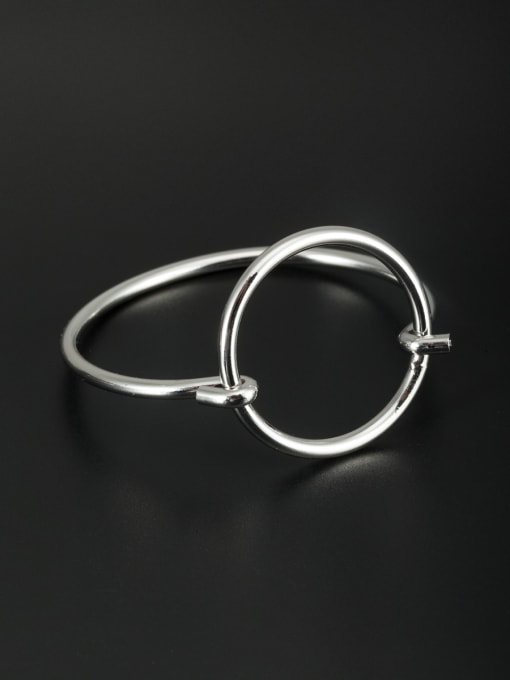 Cubic Y80 New design Platinum Plated Round Bangle in White color 0