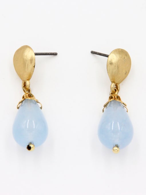 Lang Tony Charm style with Gold Plated Aquamarine Drop drop Earring 0