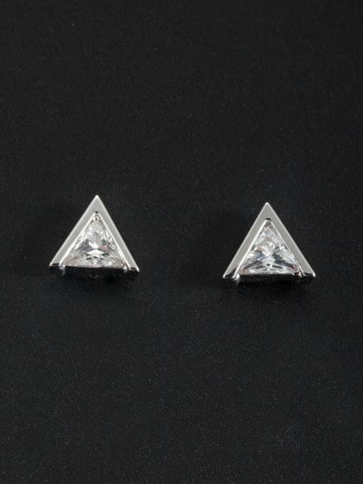 Cubic Y80 Triangle style with Platinum Plated Zircon Studs stud Earring