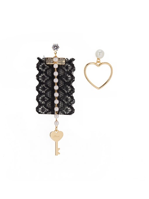 Ai Feng Heart style with Gold Plated Titanium Drop drop Earring 0