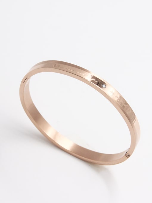 YUAN RUN Custom Rose  Bangle with Stainless steel    59mmx50mm