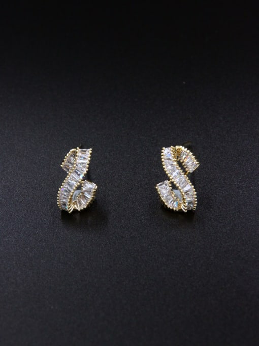 LB RAIDER style with Gold Plated Zircon Studs stud Earring 0