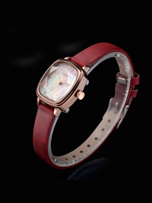 JULIUS Model No A000483W-001 24-27.5mm size Alloy Square style Genuine Leather Women's Watch 0