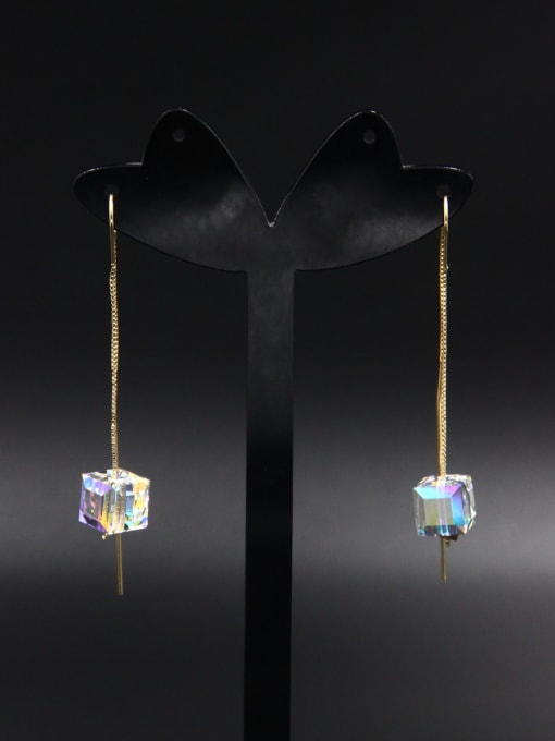 LB RAIDER A Gold Plated Stylish Zircon Drop drop Earring Of Square 0