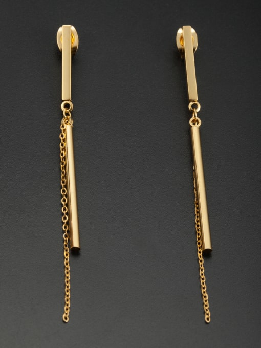 Jennifer Kou chain Stainless steel Gold Drop threader Earring 0