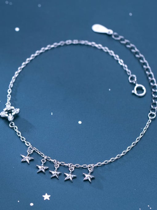 Rosh 925 sterling silver rhinestone   vintage star  link bracelet 0