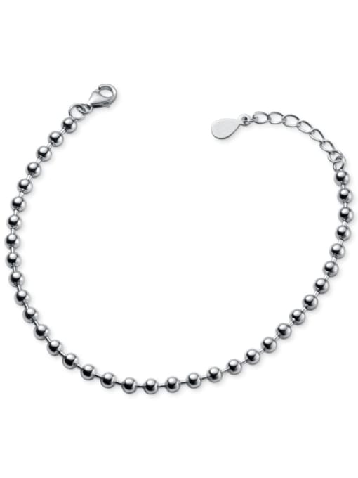 Rosh 925 Sterling Silver Bead Round Minimalist Beaded Bracelet 4