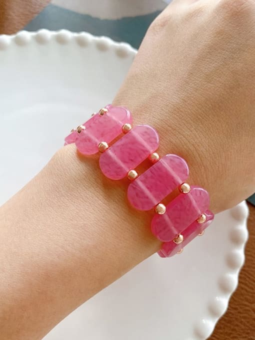 Light Pink Cellulose Acetate Geometric Trend Bracelet