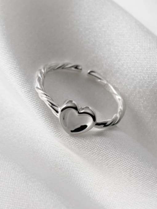 Rosh 925 Sterling Silver Heart Minimalist Band Ring