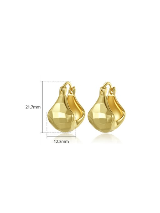 BLING SU Brass Geometric Minimalist Huggie Earring 2